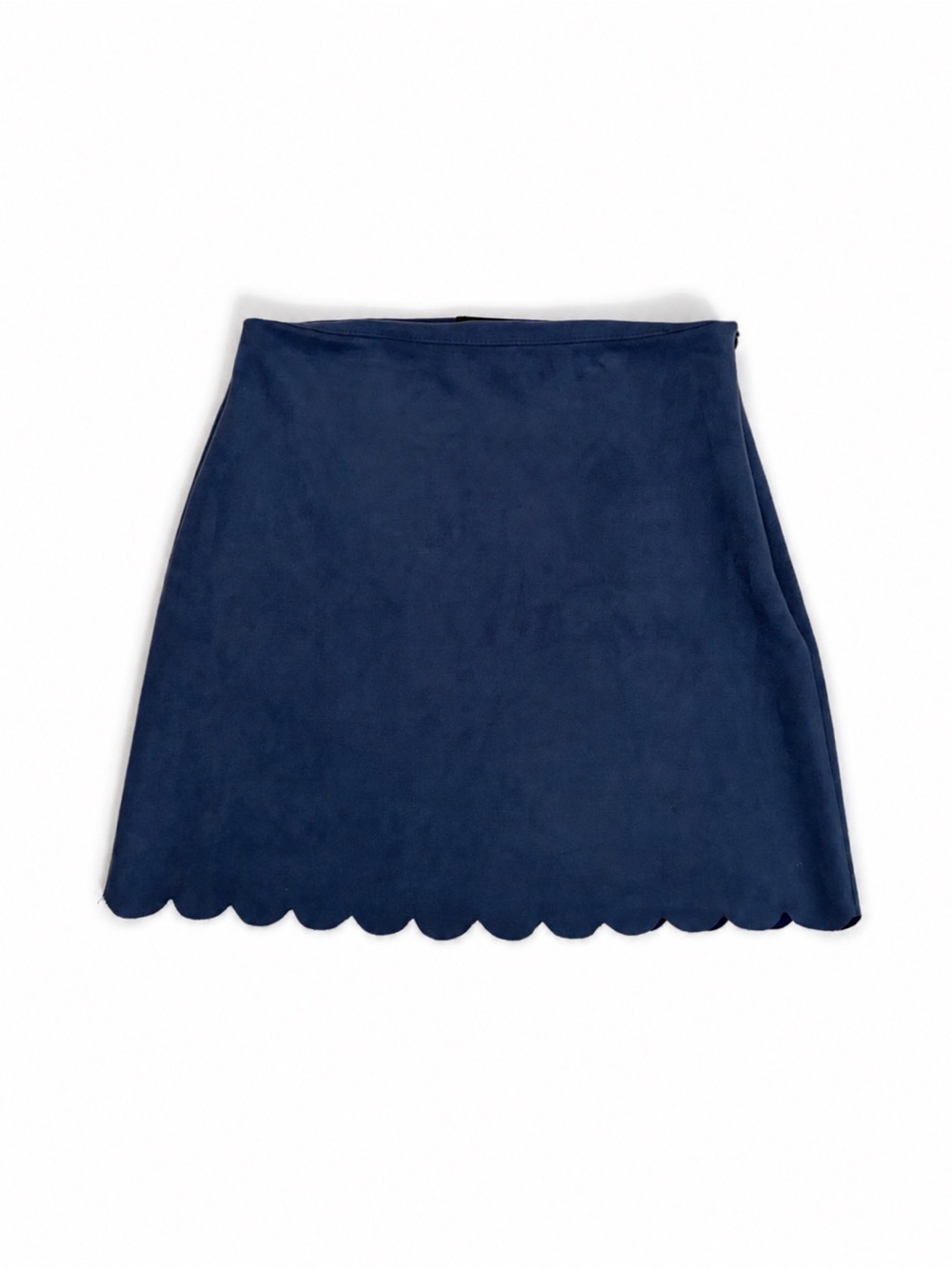 Aqua Scalloped Mini Skirt